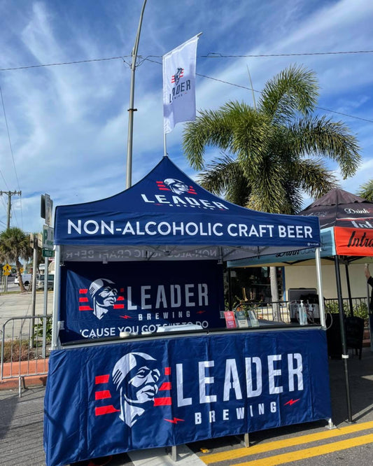 Non-alcoholic craft beer tent from Leader Brewing